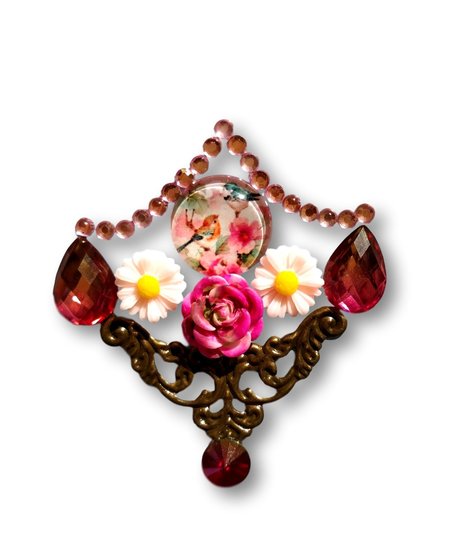 Gemcluster Barok oranament Bronskleurig DIY Sieraden Kindergrime .com -Events