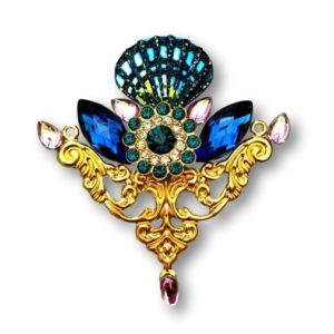 Gemcluster Bling Jewel Azur-blauw Hart Heart Bloemen Flower DIY Sieraden Kindergrime .com Smink