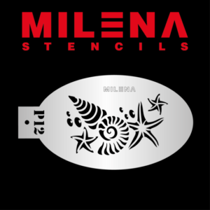 Milena, stencil, P12, schelpen, seashells