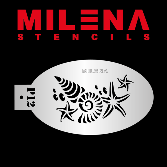 Milena, stencil, P12, schelpen, seashells