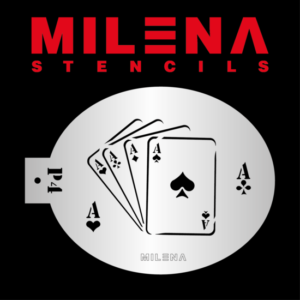 Milena, stencil, P4, kaarten, aas, azen, alice in wonderland