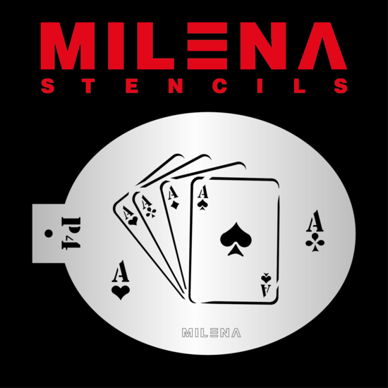 Milena, stencil, P4, kaarten, aas, azen, alice in wonderland