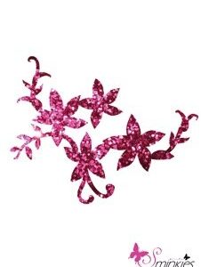 Glittertattoo Quatro flowers
