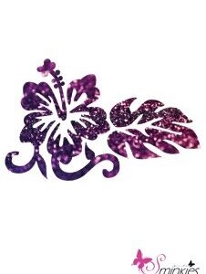 Bride Hibiscus Glittertattoo Sjabloon Y-Body