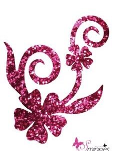 Duo Flowers Glittertattoo Sjabloon Y-Body