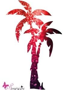 Palmboom Glittertattoo Sjabloon Y-Body