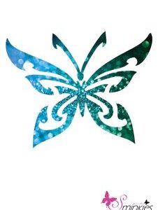 Butterfly points glittertattoo sjabloon Y-Body