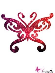 Butterfly deco glittertattoo sjabloon Y-Body