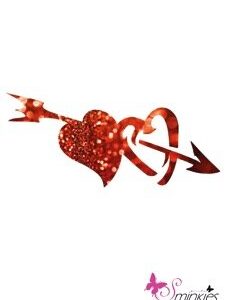 Heart arrow glittertattoo sjabloon Y-Body