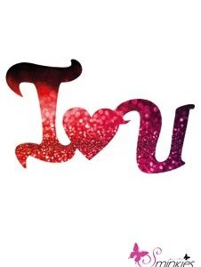 I love you glittertattoo sjabloon Y-Body
