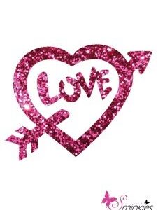 Heart love glittertattoo sjabloon Y-Body