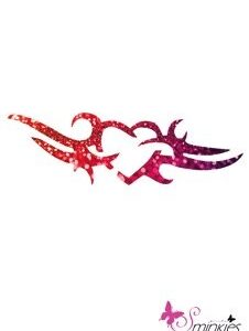 Heart deco glittertattoo sjabloon Y-Body