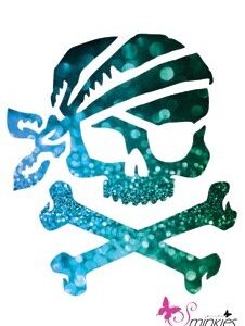 Jolly Roger glittertattoo sjabloon Y-Body