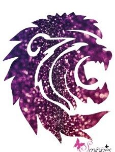 Lion Y-Body glittertattoo sjabloon