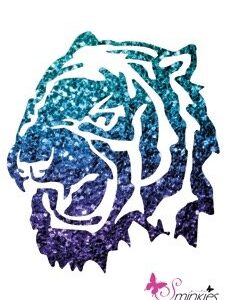 Tiger Y-Body glittertattoo sjabloon