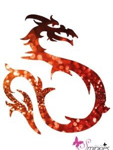 Dragon navel glittertattoo sjabloon Y-Body