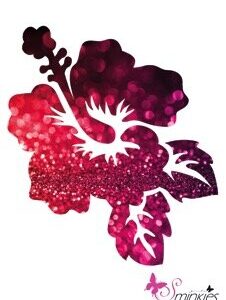Hibiscus Glittertattoo Sjabloon Y-Body
