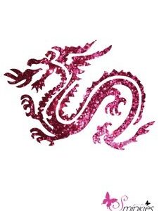 Dragon flame glittertattoo sjabloon Y-Body