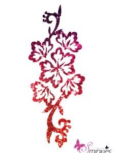 Bride leafs Glittertattoo Sjabloon Y-Body