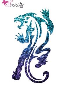 Tiger climbing glitter tattoo sjabloon Y-Body