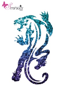 Tiger climbing glitter tattoo sjabloon Y-Body