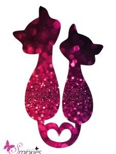Cat love Glittertattoo Sjabloon Y-Body