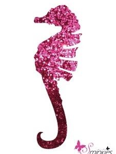 Seahorse glittertattoo sjabloon Y-Body