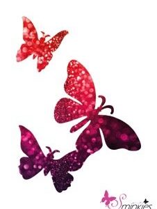 3 butterfly Glittertattoo Sjabloon Y-Body