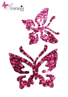 2 butterfly Glittertattoo Sjabloon Y-Body