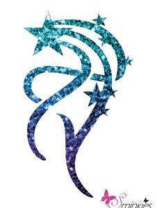 Stars Glittertattoo Sjabloon Y-Body